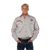 Ringers Western Men's Hawkeye Men's Full Button Work Shirt - Beige/Red