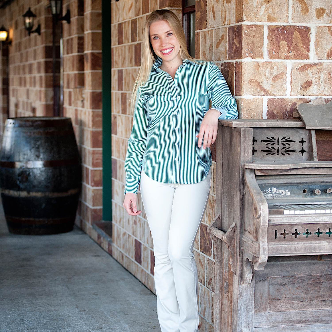 Pilbara Women's Cotton Stretch Jean - Bone