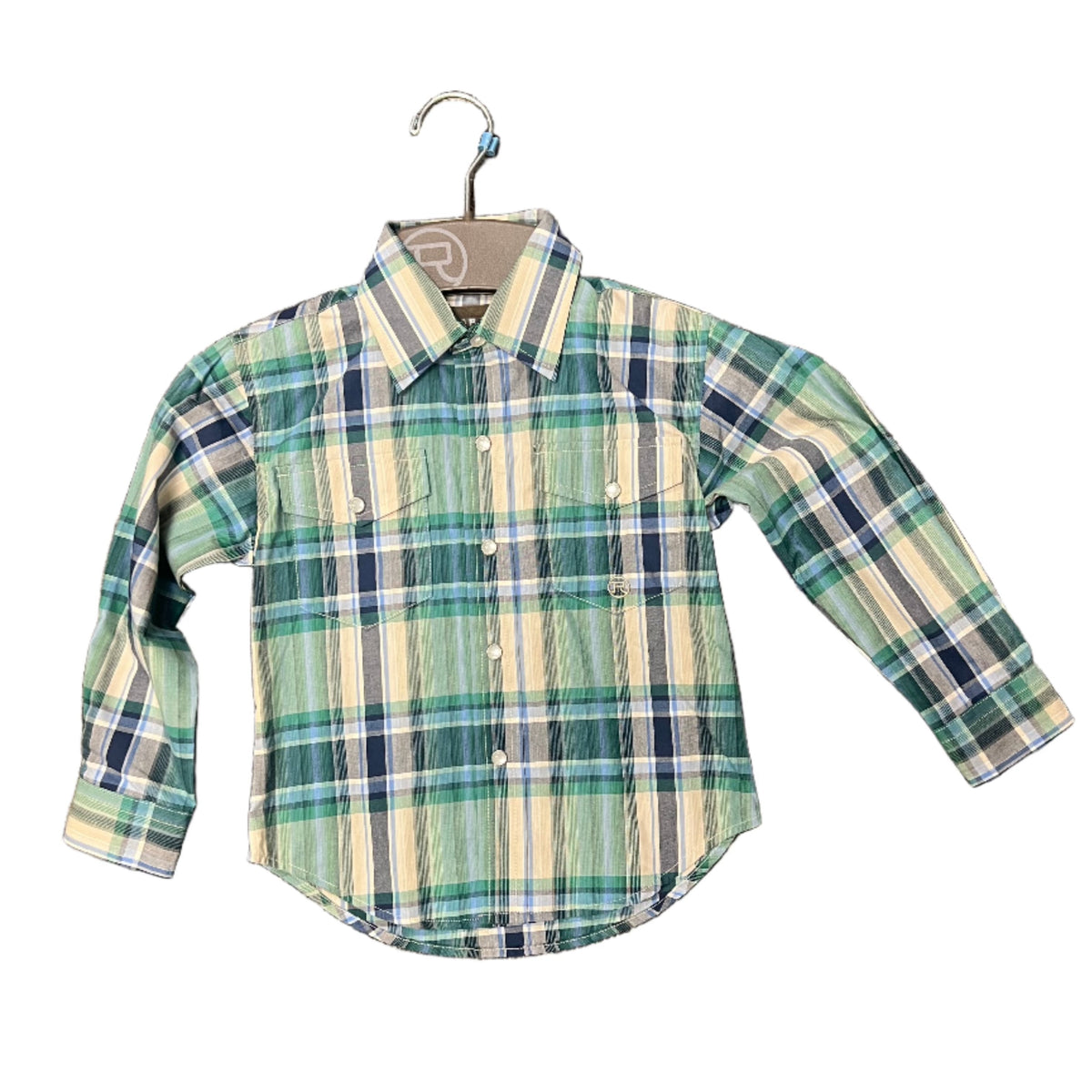 Roper Boy’s Amarillo Collection Shirt - Plaid Green