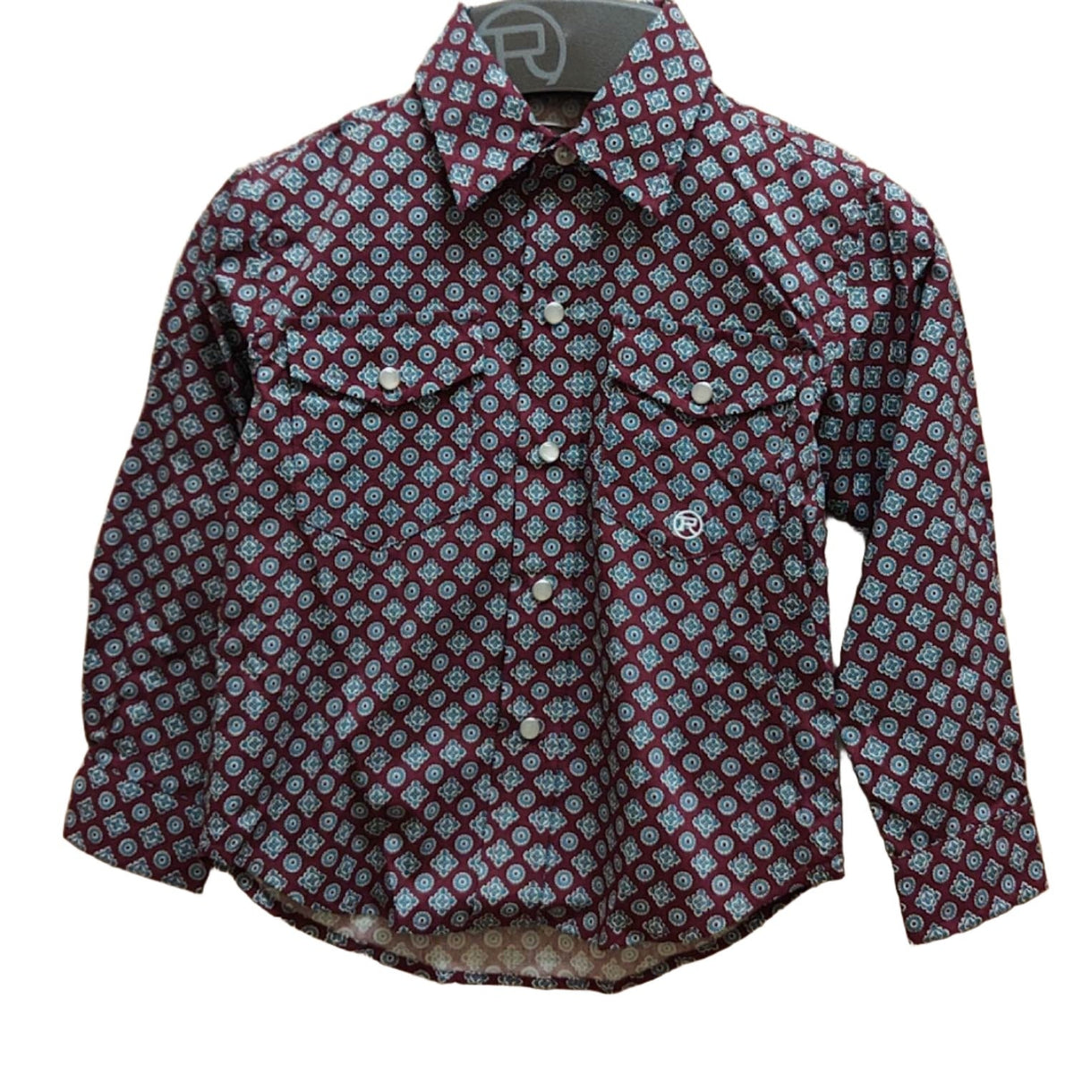 Roper Boy’s Amarillo Collection Shirt - Print Wine