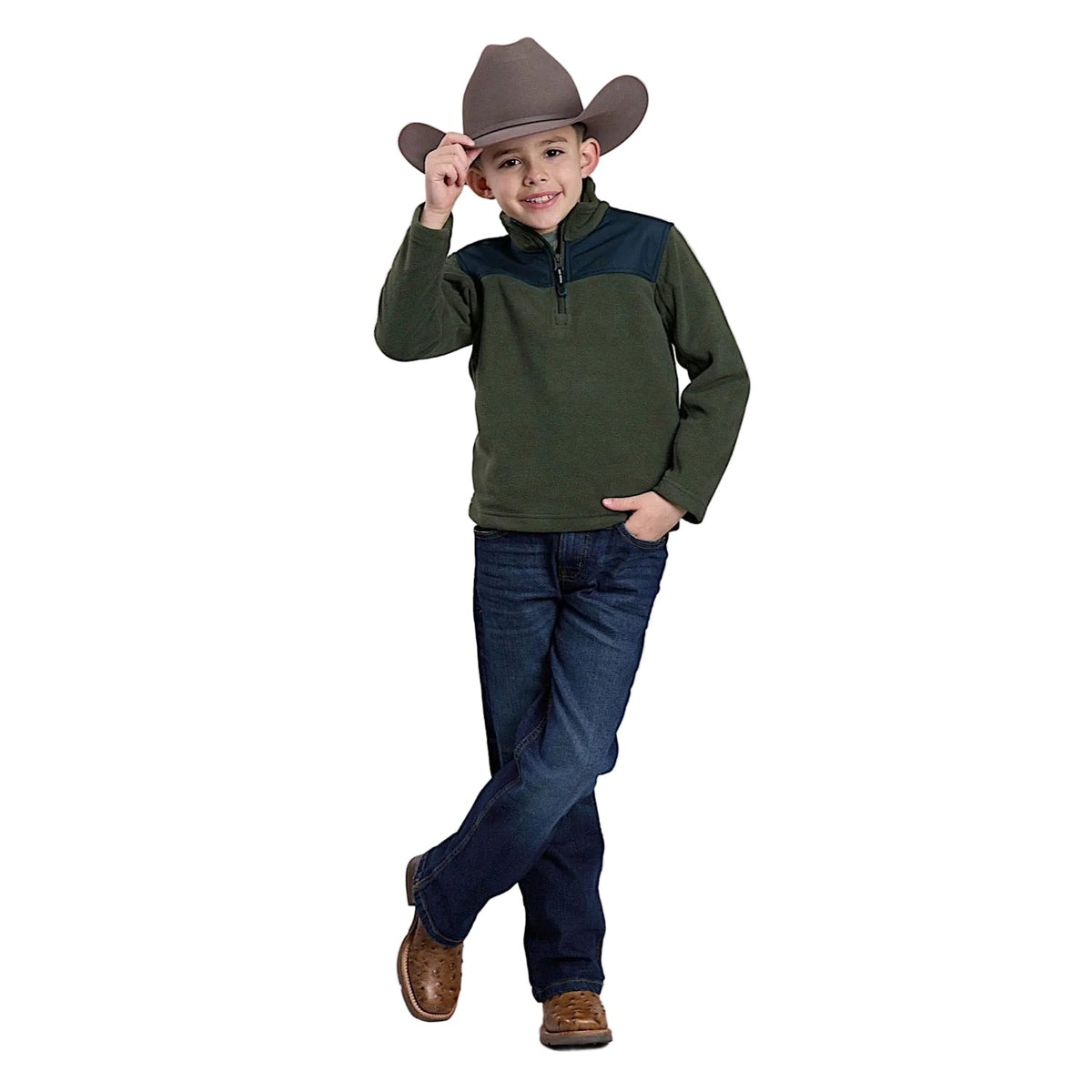 Roper Boy’s Fleece Pullover - Green