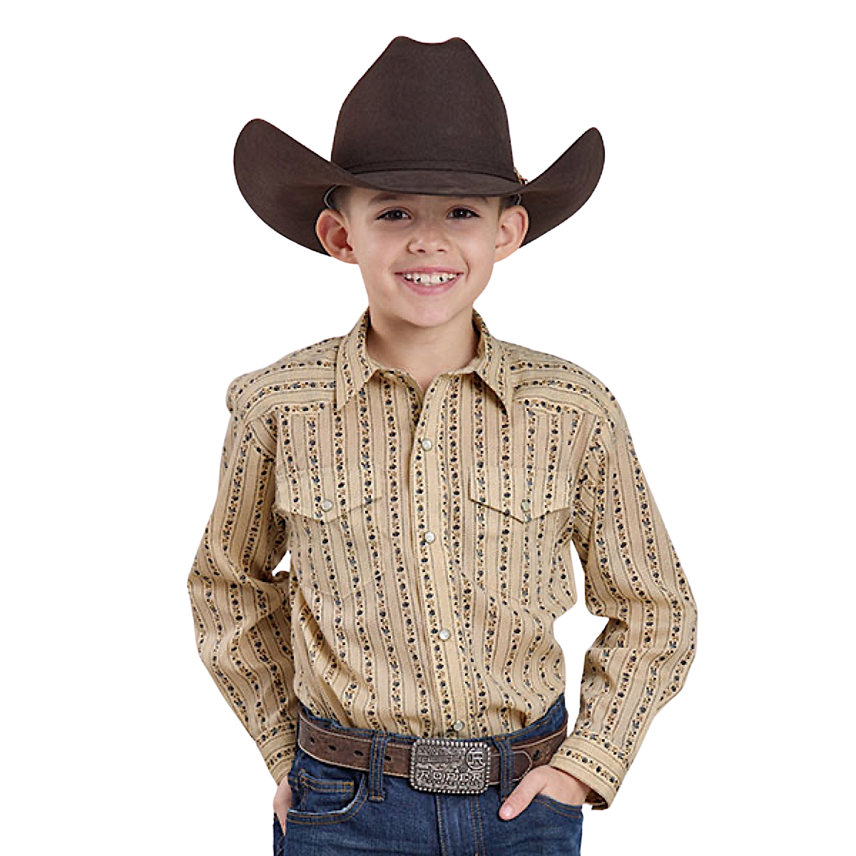 Roper Boy’s Karman Classic 55/45 Collection Shirt - Wallpaper Print