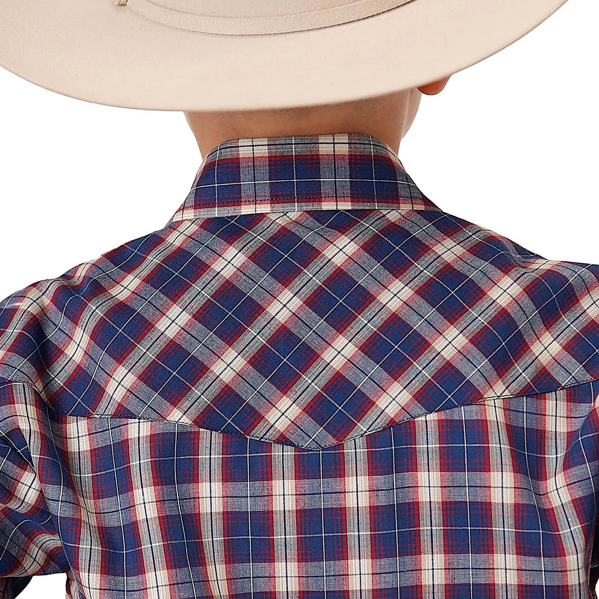 Roper Boy’s Karman Classic Collection Shirt - Plaid Navy / Red / Cream Windowpane