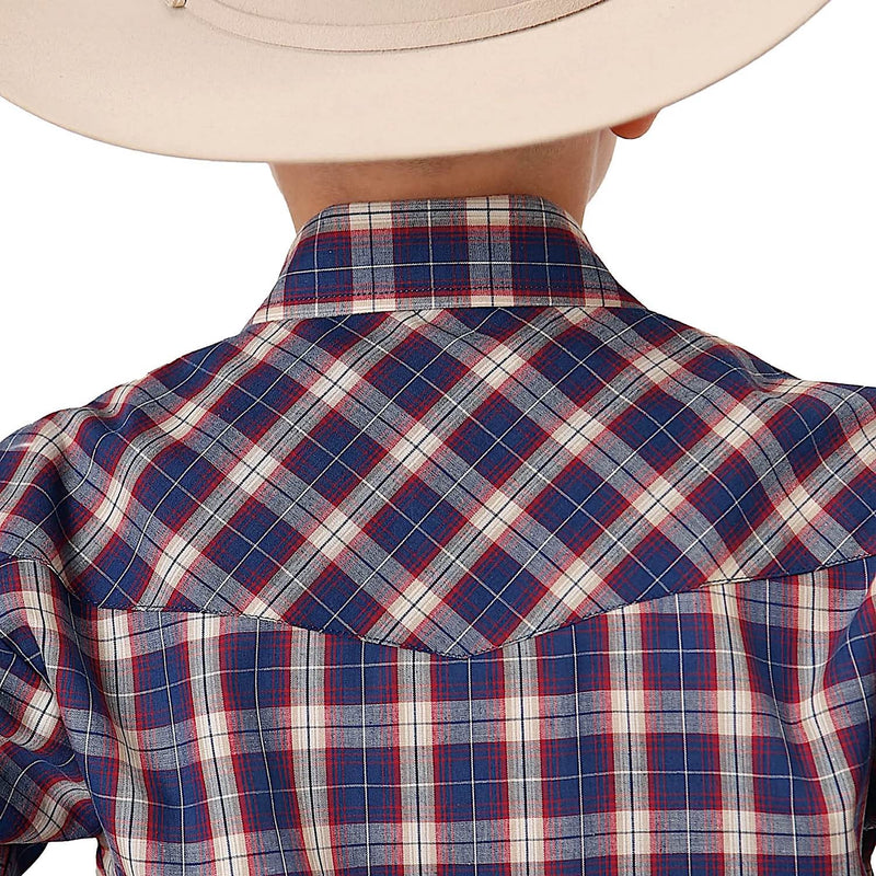 Roper Boy’s Karman Classic Collection Shirt - Plaid Navy / Red / Cream Windowpane