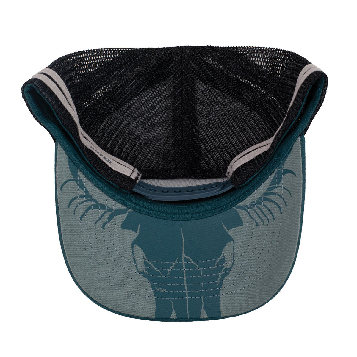 Roper Bull Skull Trucker Cap - Petrol