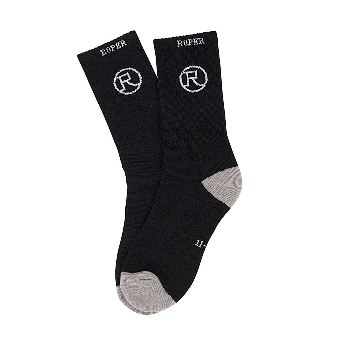 Roper Crew Socks 3 Pack - Black/Grey
