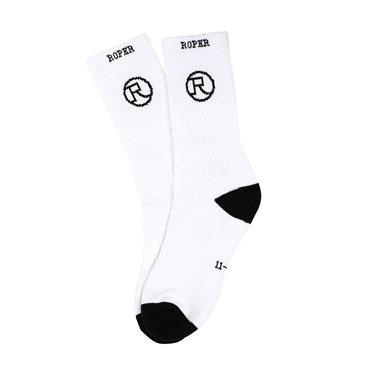 Roper Crew Socks 3 Pack - White/Black