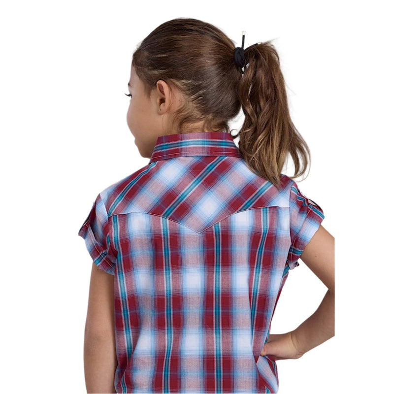 Roper Girl’s Amarillo Collection Short Sleeve Shirt - Plaid Red