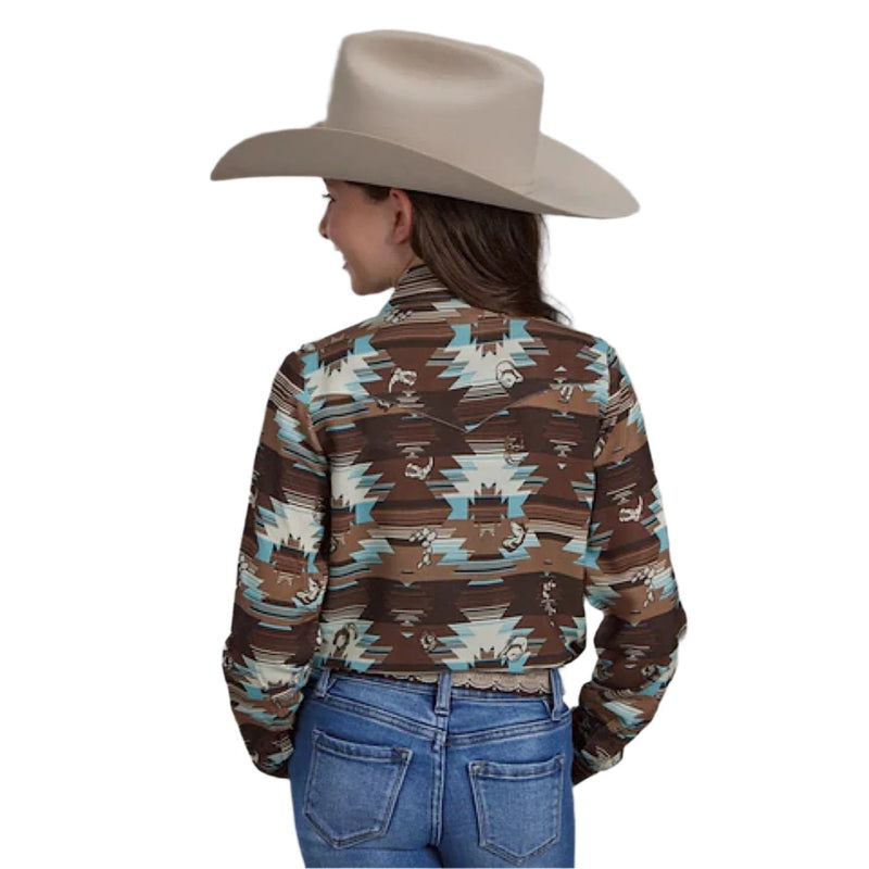 Roper Girl’s Five Star Collection Shirt - Aztec Print