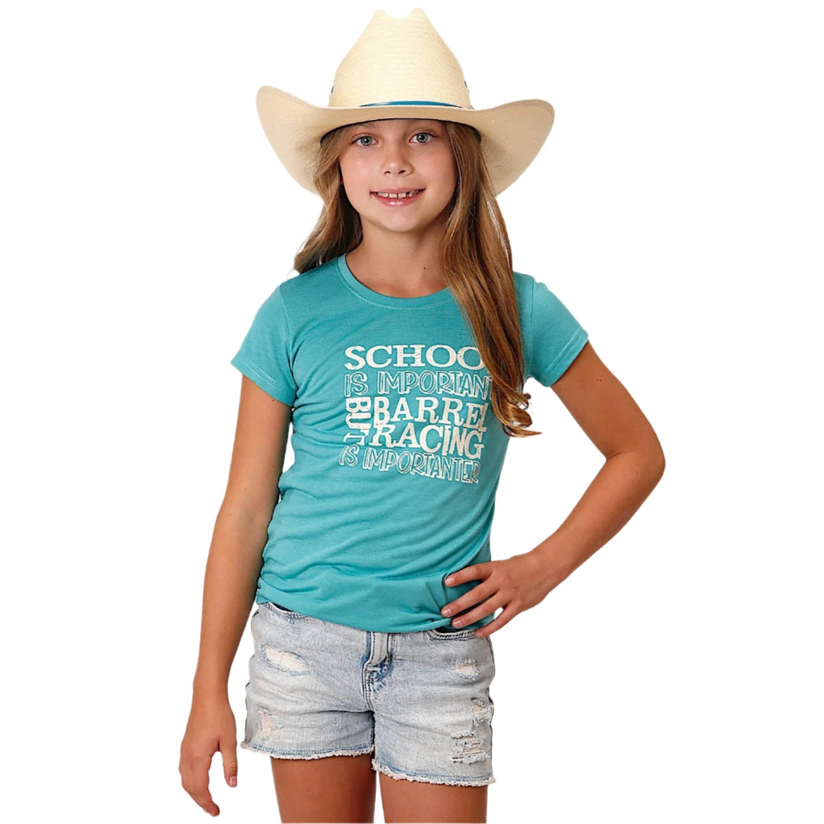 Roper Girl’s Five Star Collection T-Shirt - Blue