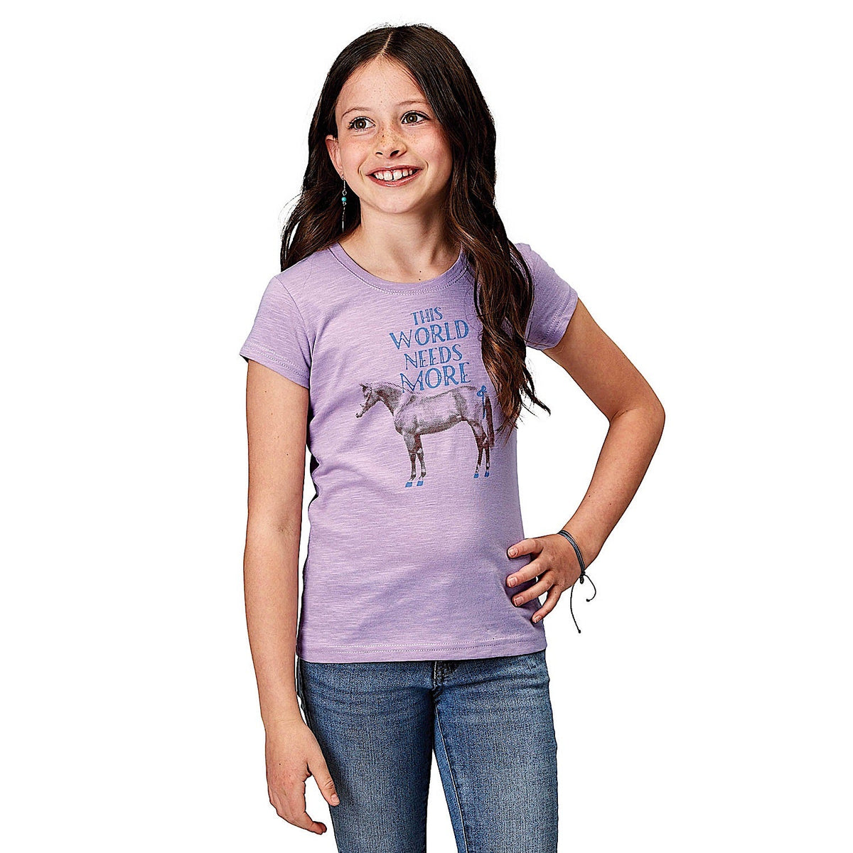 Roper Girl’s Five Star Collection T-Shirt - Purple