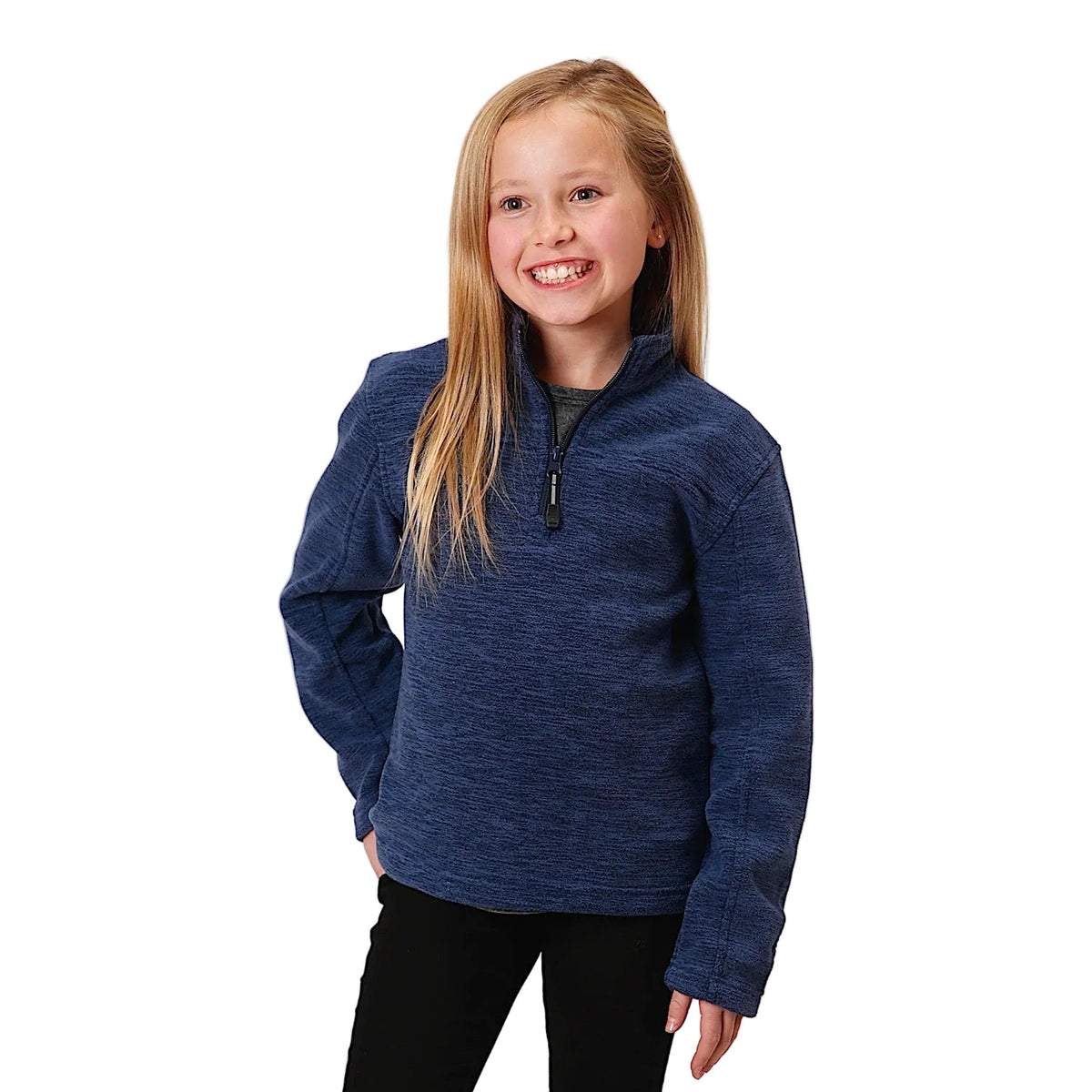 Roper Girl’s Fleece Pullover - Navy