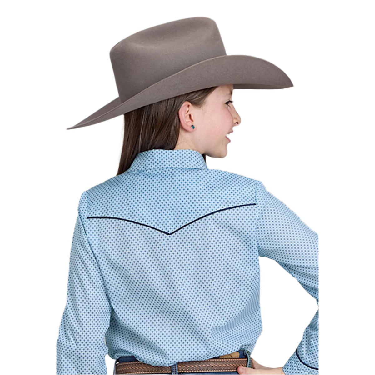 Roper Girl’s Karman Special Style Shirt - Print Blue