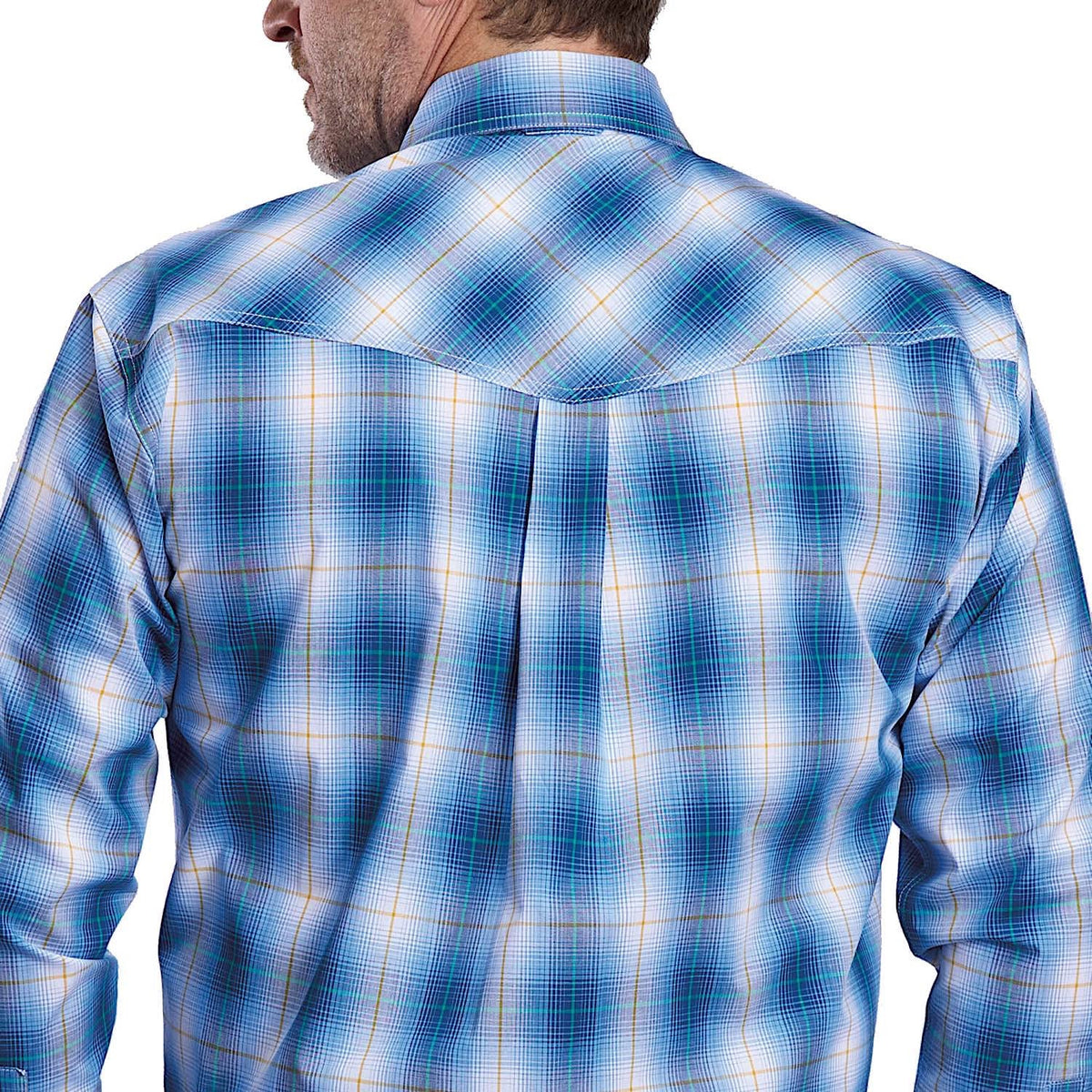 Roper Men’s Amarillo Collection Shirt - Plaid Blue Ombre