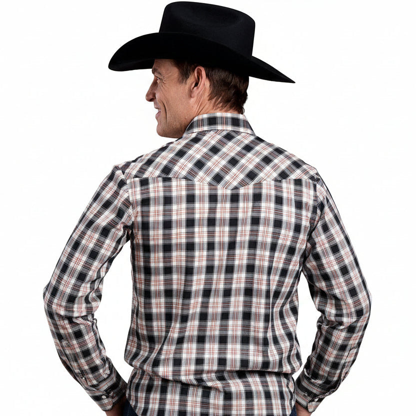 Roper Men’s Karman Classic 55/45 Collection Shirt - Plaid Black