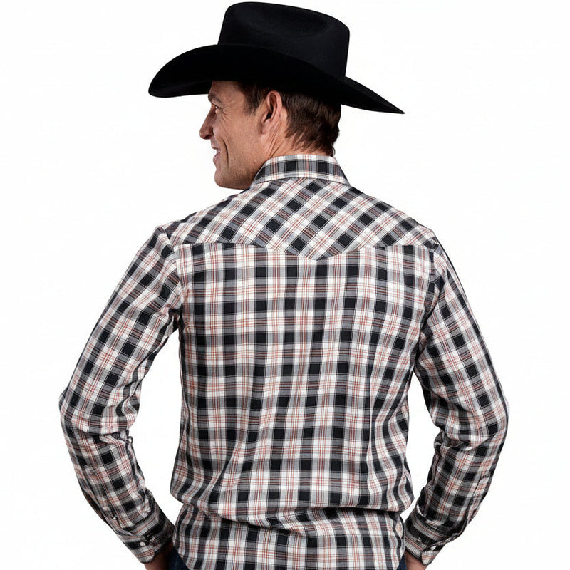 Roper Men’s Karman Classic 55/45 Collection Shirt - Plaid Black