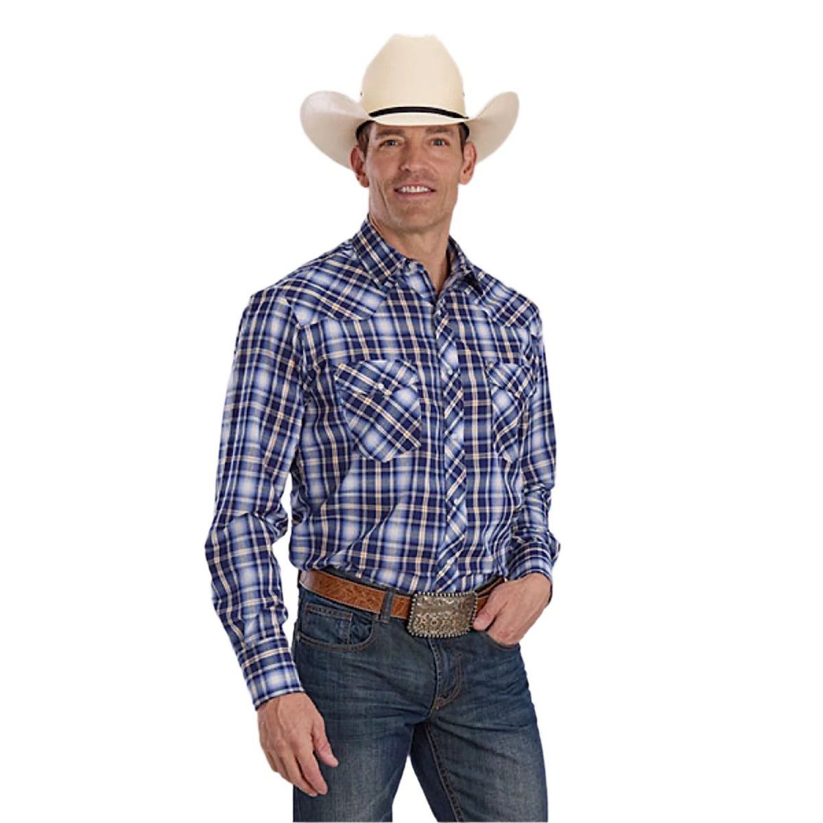 Roper Men’s Karman Classic Collection Shirt - Plaid Blue