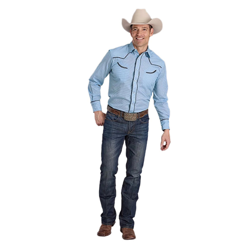 Roper Men’s Karman Special Collection Shirt - Print Blue