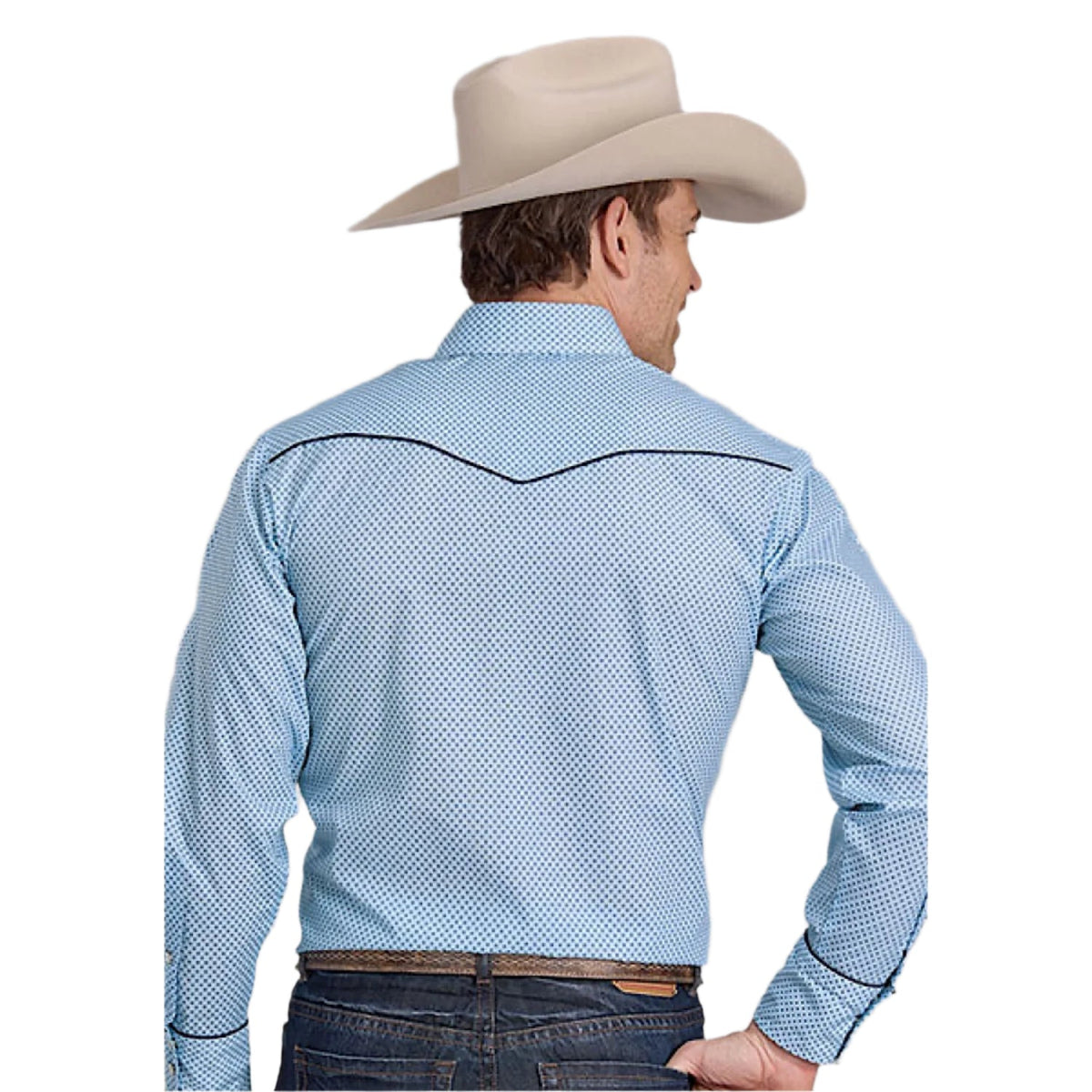 Roper Men’s Karman Special Collection Shirt - Print Blue