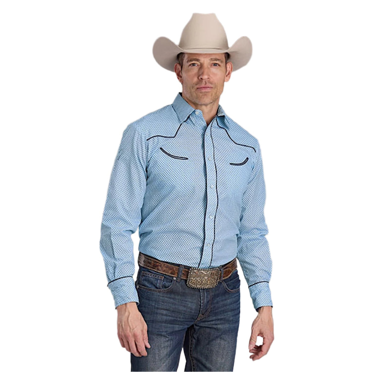 Roper Men’s Karman Special Collection Shirt - Print Blue