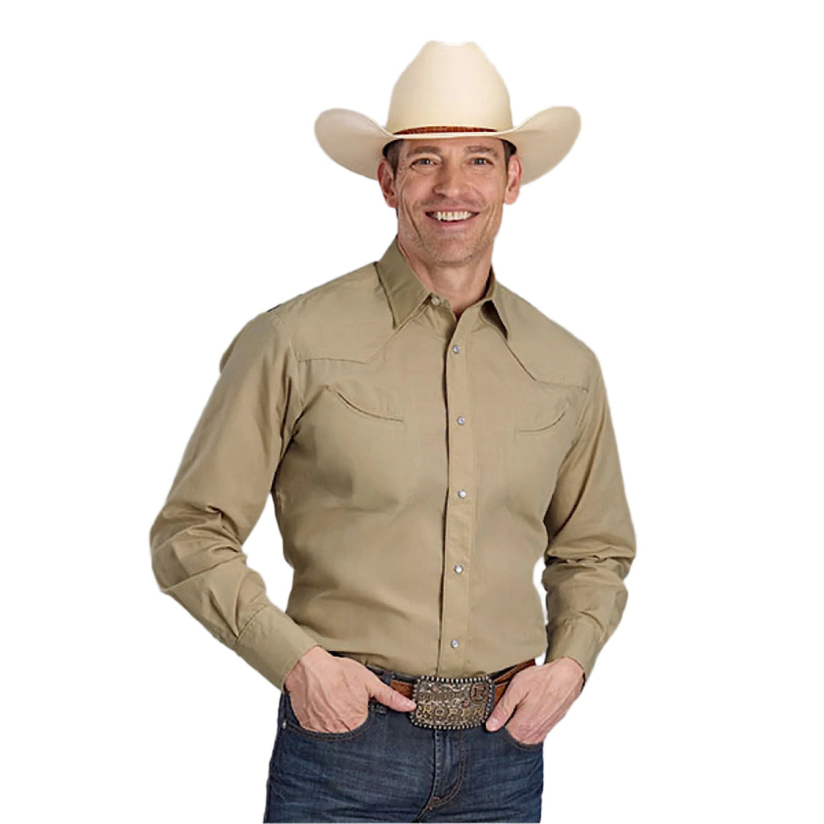Roper Men’s Karman Special Style Shirt - Solid Tan