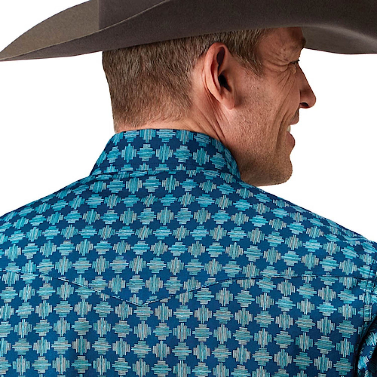 Roper Men’s West Made Collection Shirt Print Blue