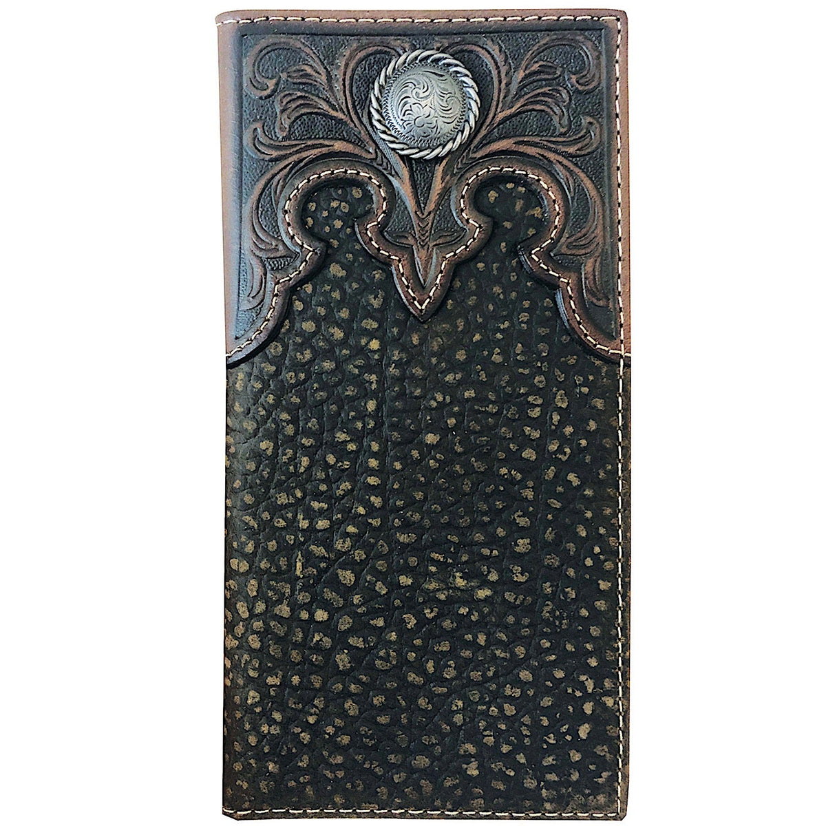 Roper Rodeo Wallet - Tooled Yoke - Brown