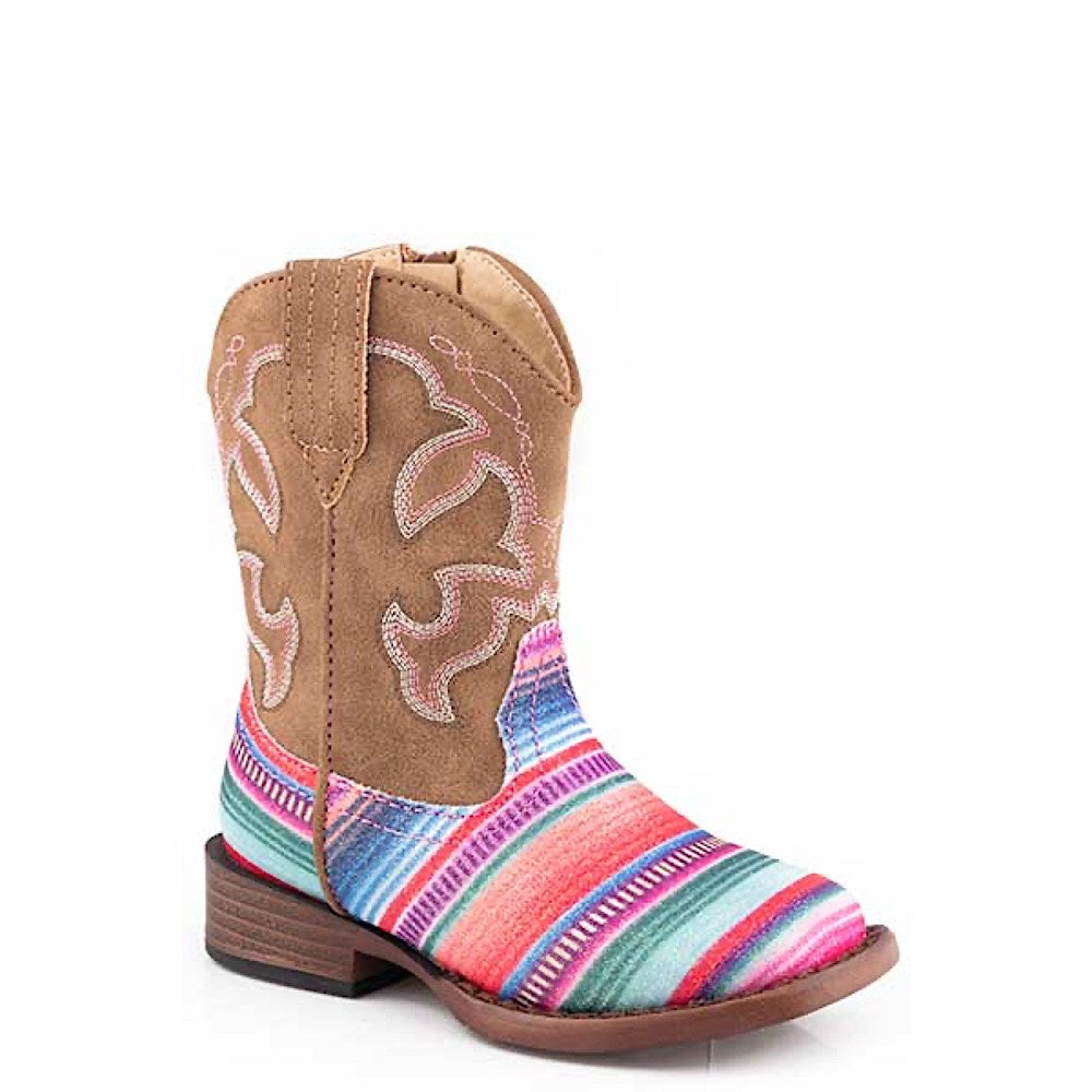 Roper TODDLER Glitter Serape Boot - Serape/Tan