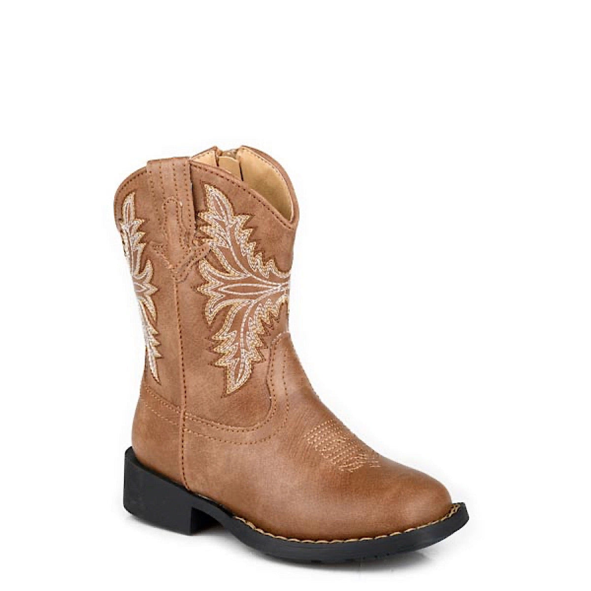 Roper TODDLER Luke Square Toe Western Boot - Tan