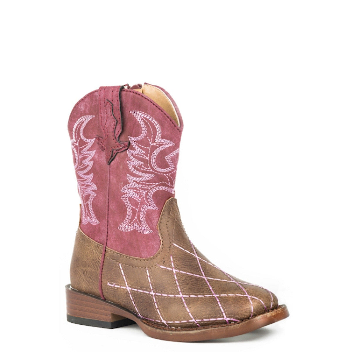Roper TODDLER Square Toe Crosscut Boot - Raspberry