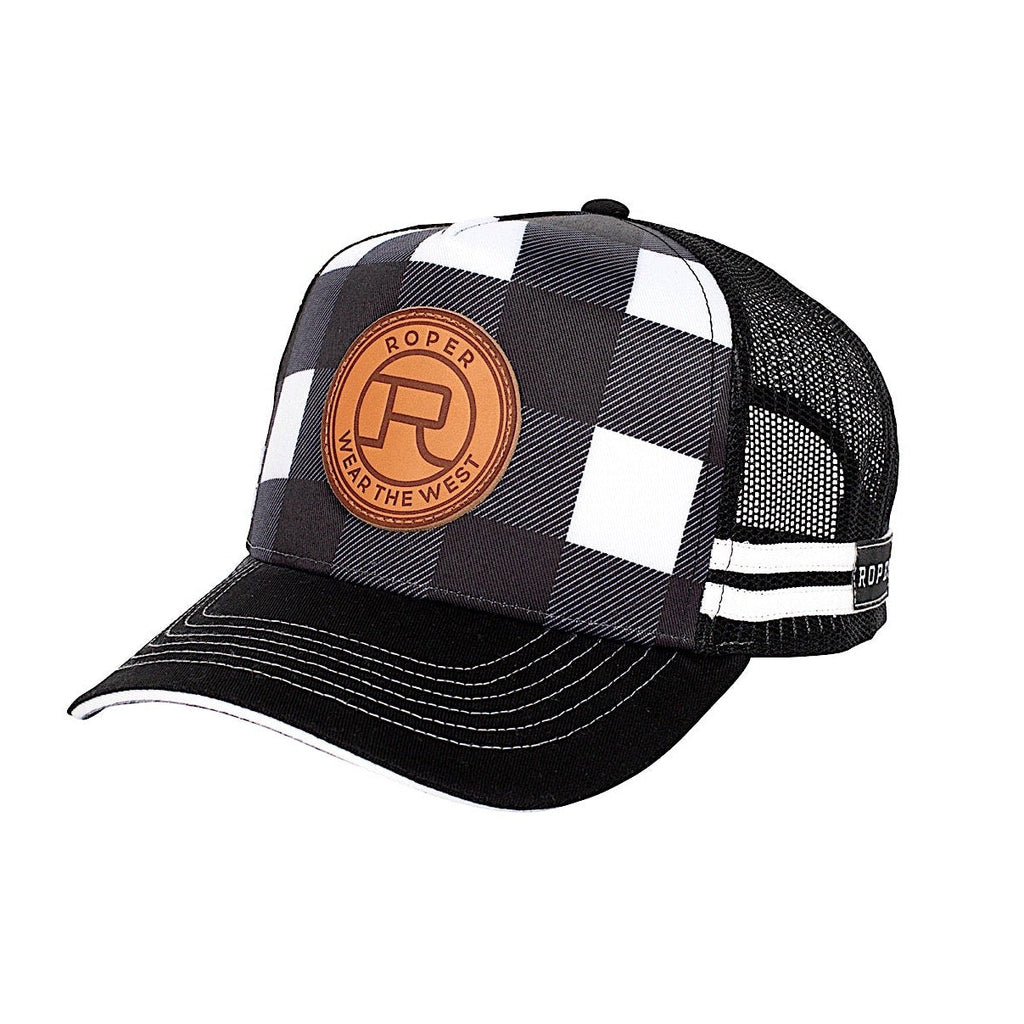 Buy Roper Trucker Cap - Plaid Black | The Stable Door
