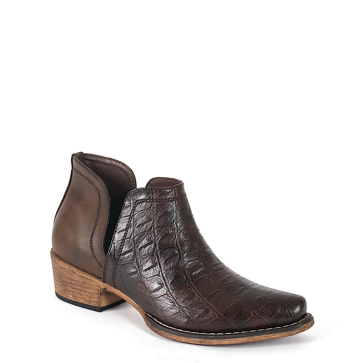 Roper Women’s Ava Boot - Caiman Brown Croc Print