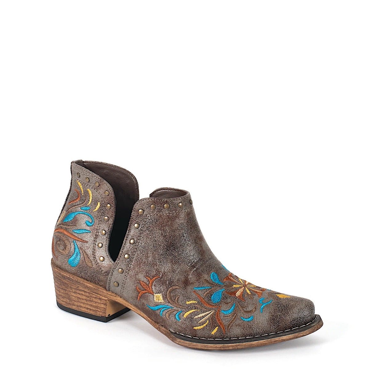 Roper Women’s Ava Boot - Floral Grey Embroidered