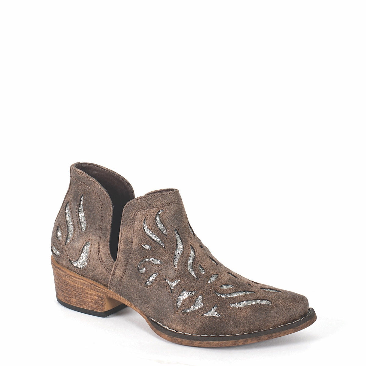 Roper Women’s Ava Boot Glitz - Brown/Silver Glitter Underlay