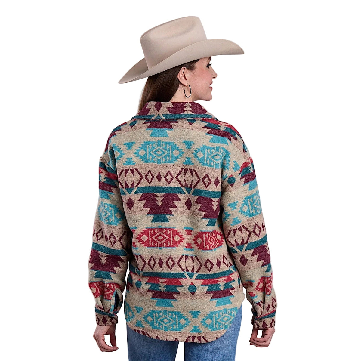 Roper Women’s Aztec Woven Shirt Jacket - White