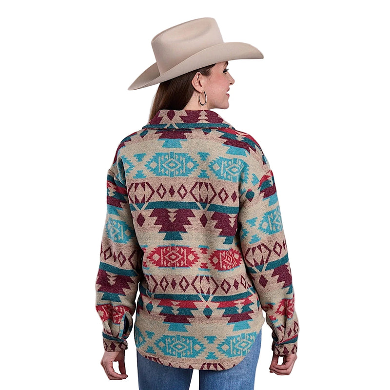 Roper Women’s Aztec Woven Shirt Jacket - White