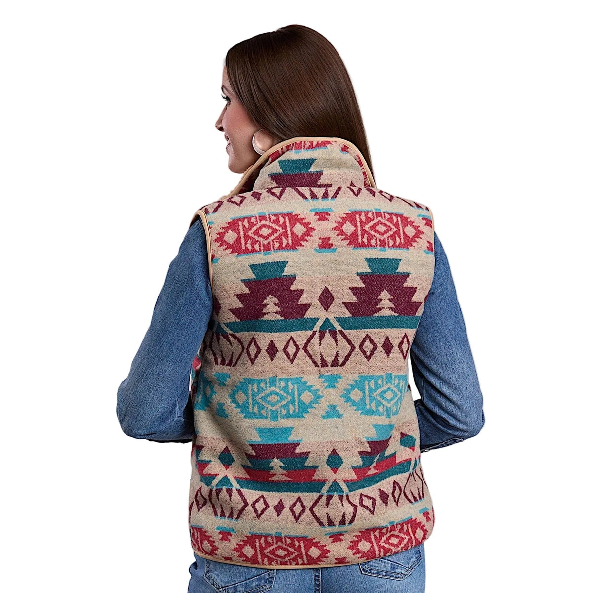 Roper Women’s Aztec Woven Vest - White