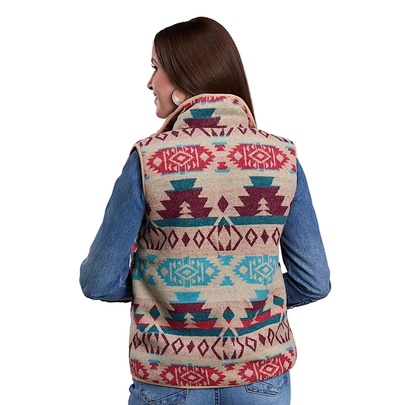 Roper Women’s Aztec Woven Vest - White