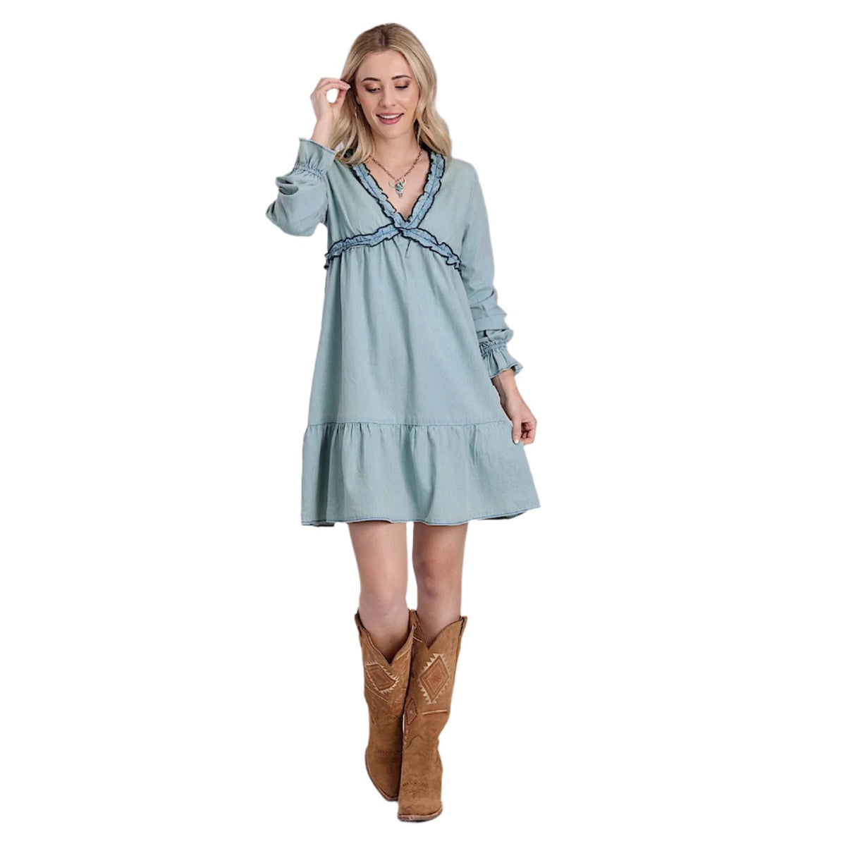 Roper Women’s Five Star Collection Dress - Solid Blue