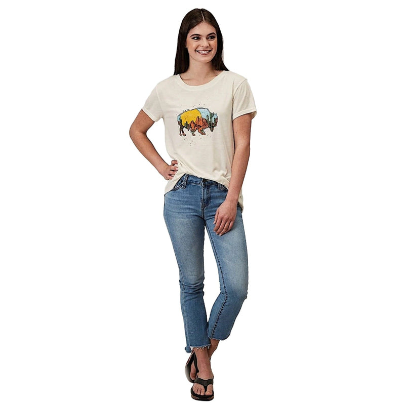 Roper Womens Five Star Collection S/S Tee Solid White