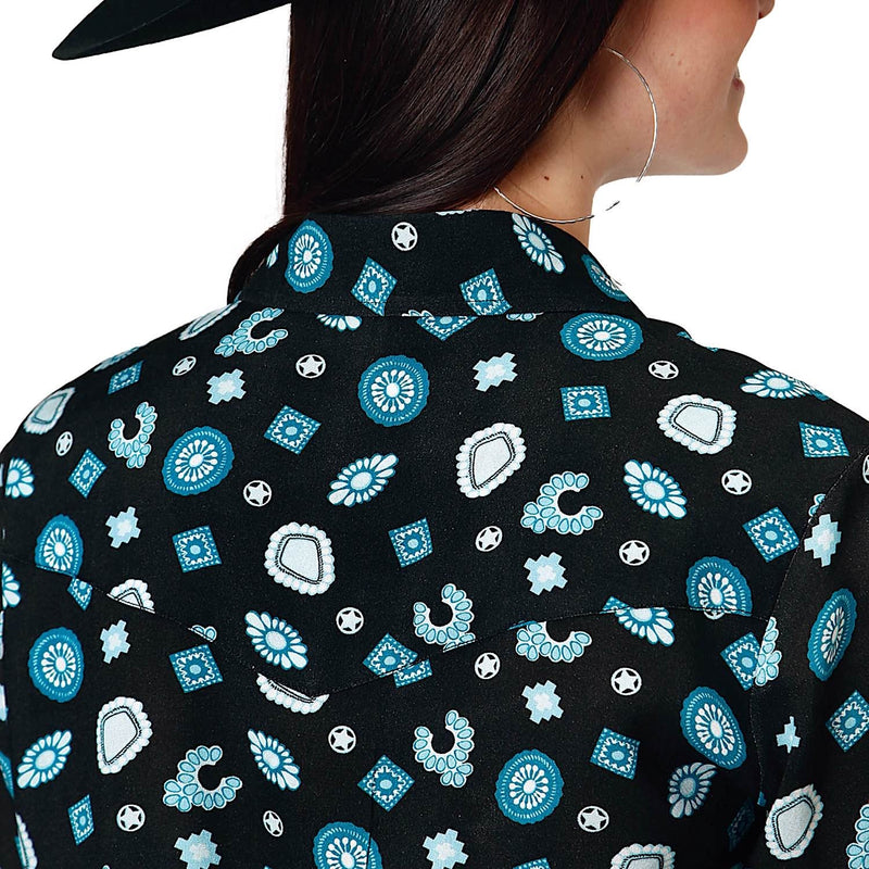Roper Womens Five Star Collection Shirt Print Black