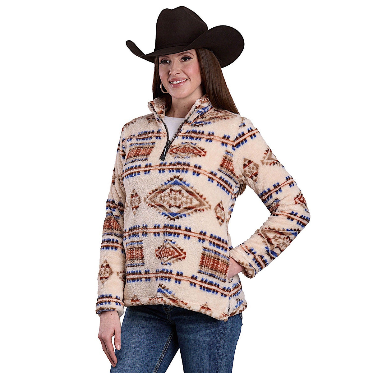 Roper Women’s Fleece Pullover - Brown