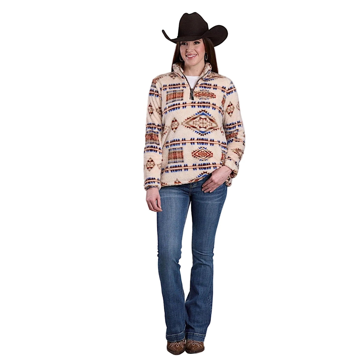 Roper Women’s Fleece Pullover - Brown