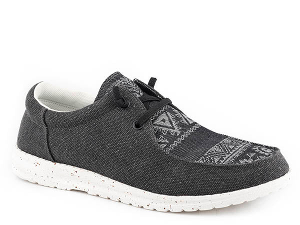 Roper Women’s Hang Loose Canvas Shoe - Black Aztec Print