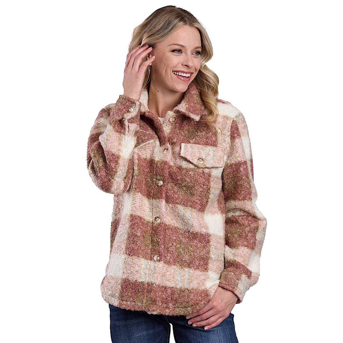 Roper Women’s Oversized Shirt Jacket - Pink