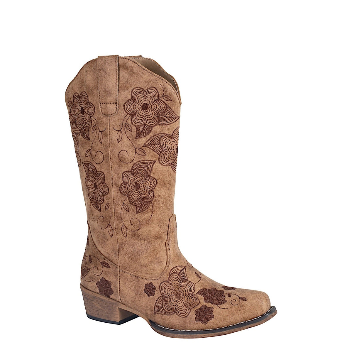 Roper Women’s Riley Flowers Western Boot - Tan