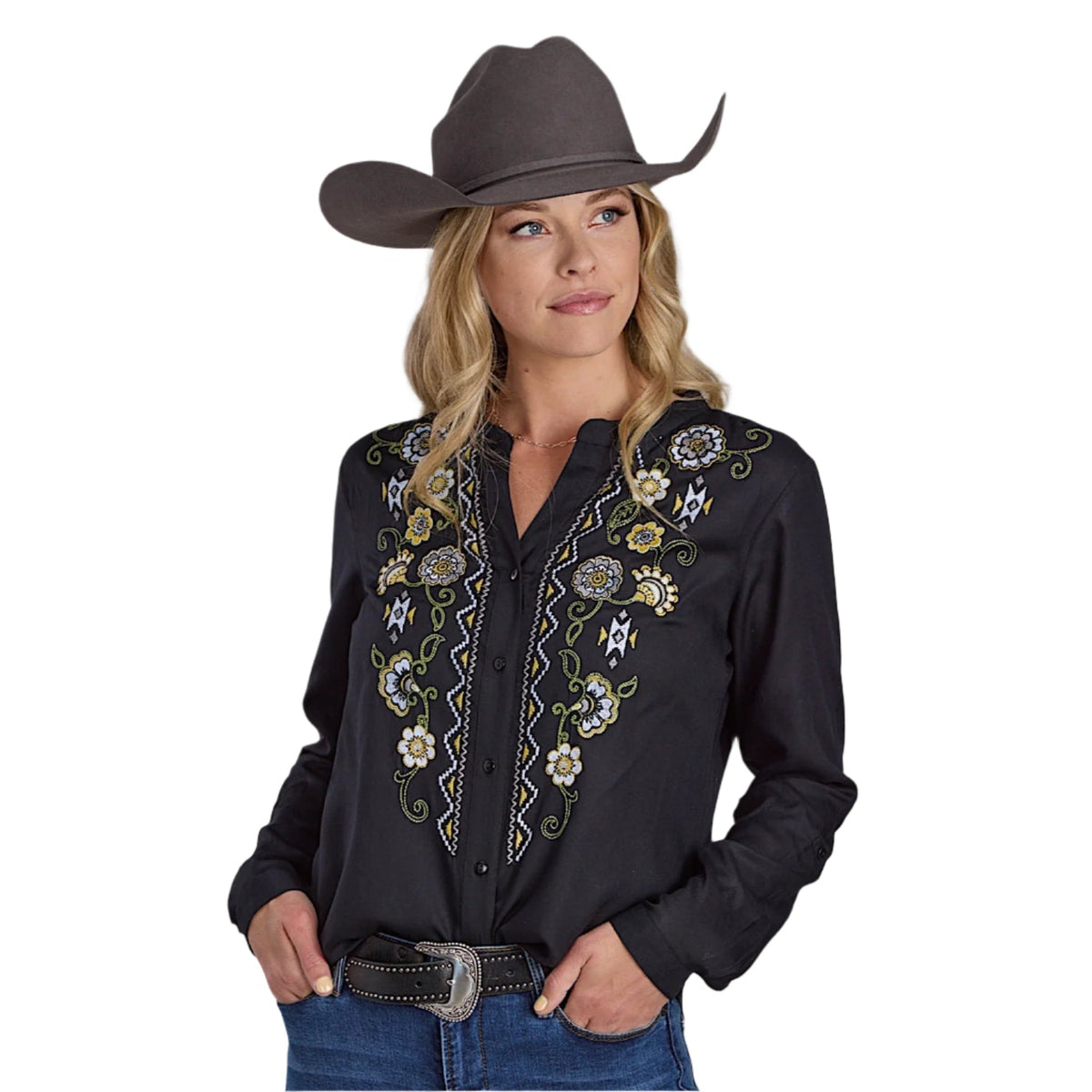 Roper Women’s Studio West Collection Blouse - Print Black