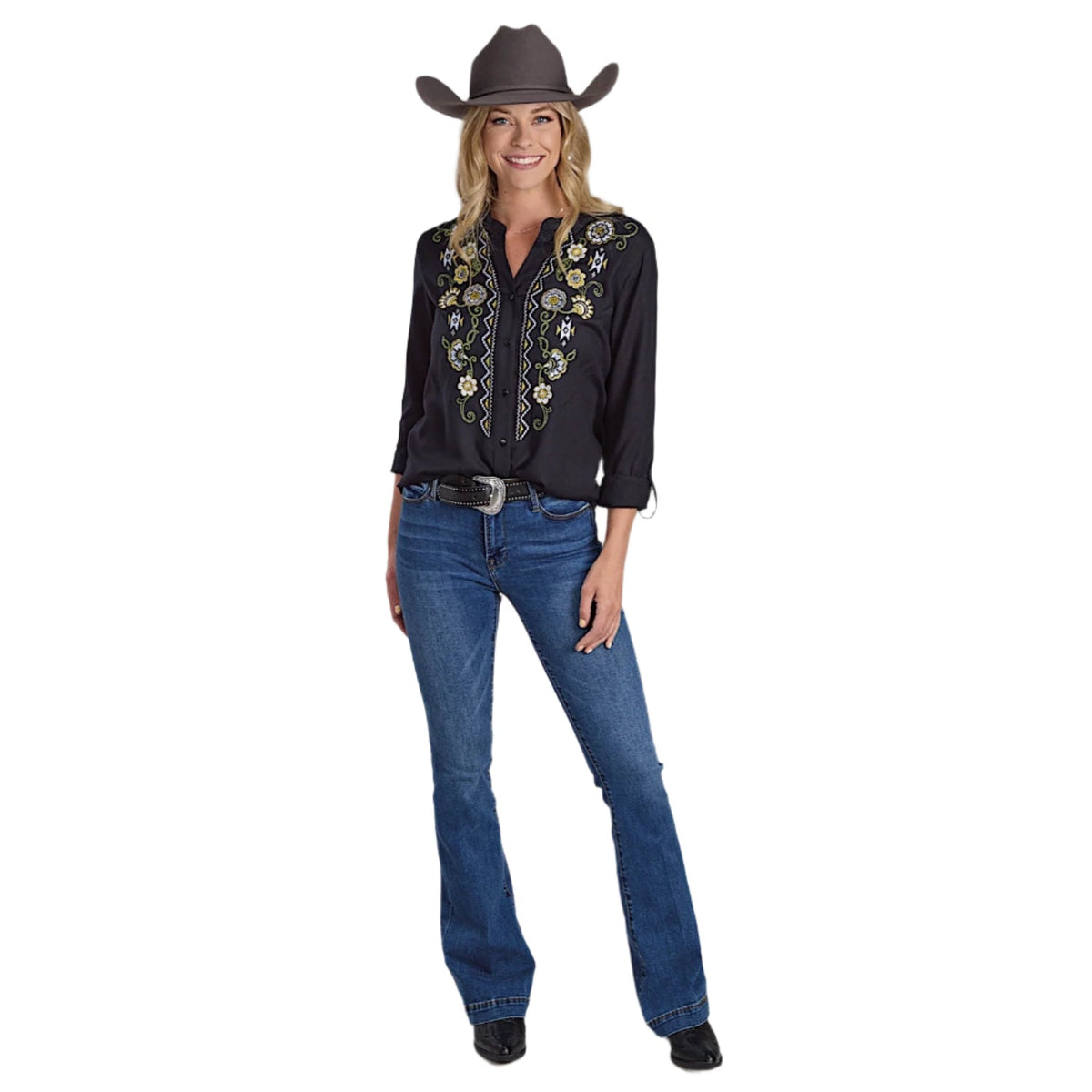 Roper Women’s Studio West Collection Blouse - Print Black