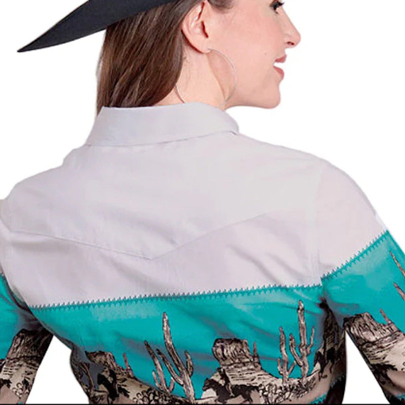 Roper Women’s Vintage Collection Shirt - Western Scenic Print Black