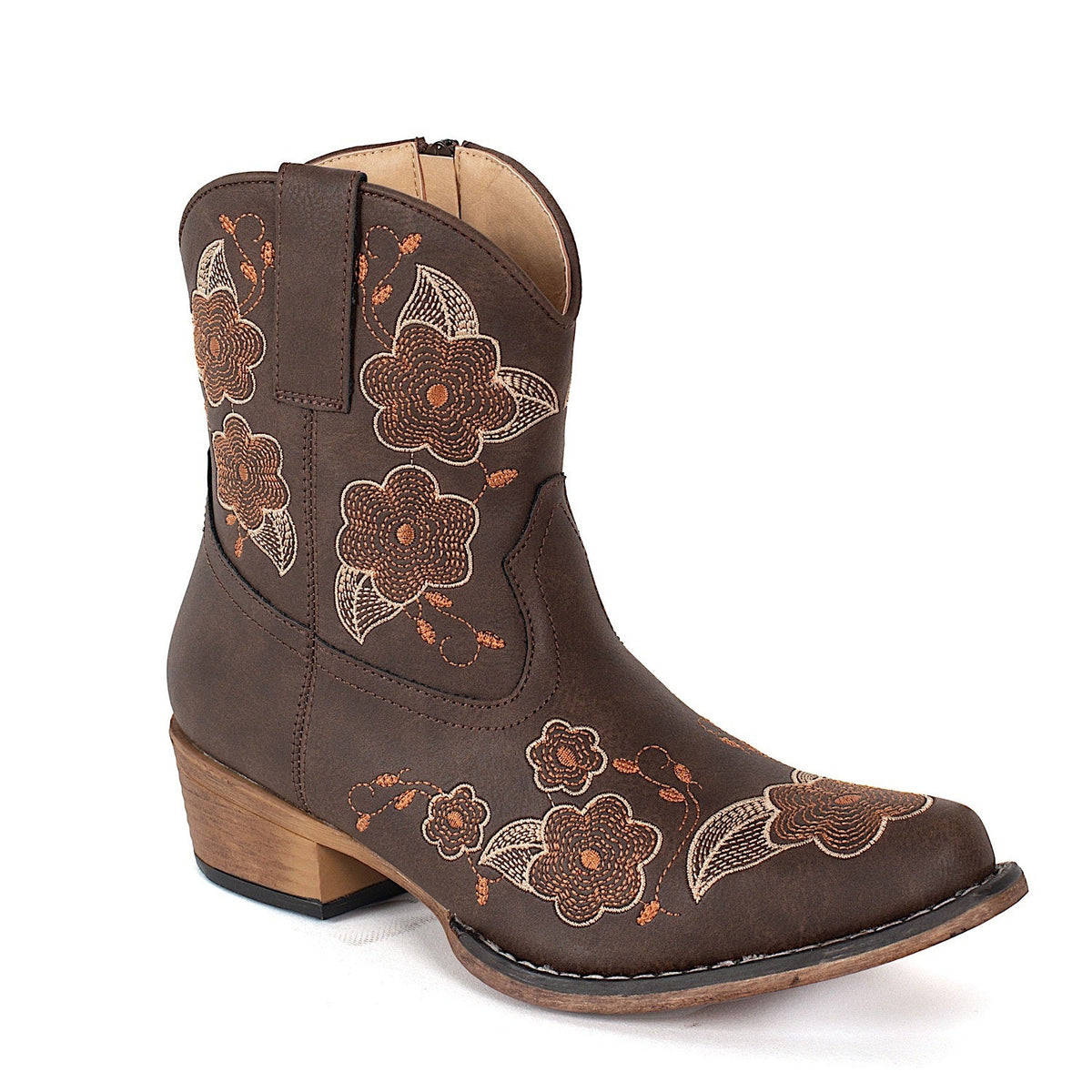 Roper Women’s Wildflower Western Boot - Brown Floral Embroidery